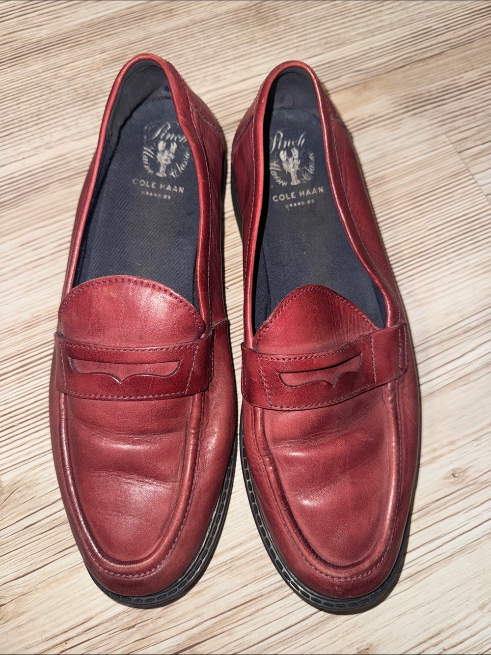 Cole Haan women’s Burgundy Leather Penny Loafers